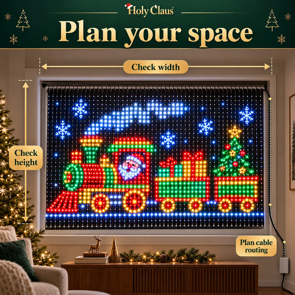 Plan your space: check width, check height and plan cable routing