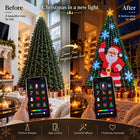 Before and after: the same tree with the lights on